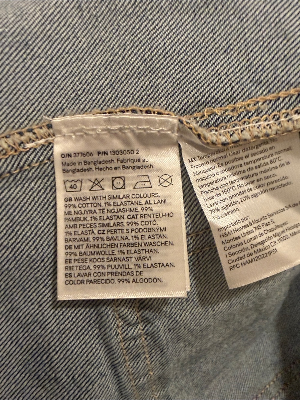 H&M Dark Blue Denim Jacket with Rounded Collar - Picture 4 of 5